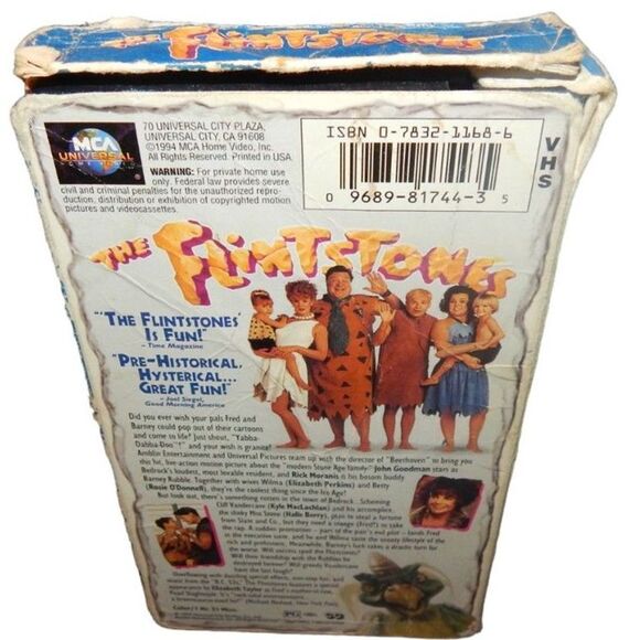 THE FLINTSTONES vintage 1994 VHS John Goodman Rick Moranis Elizabeth Taylor - Picture 4 of 6